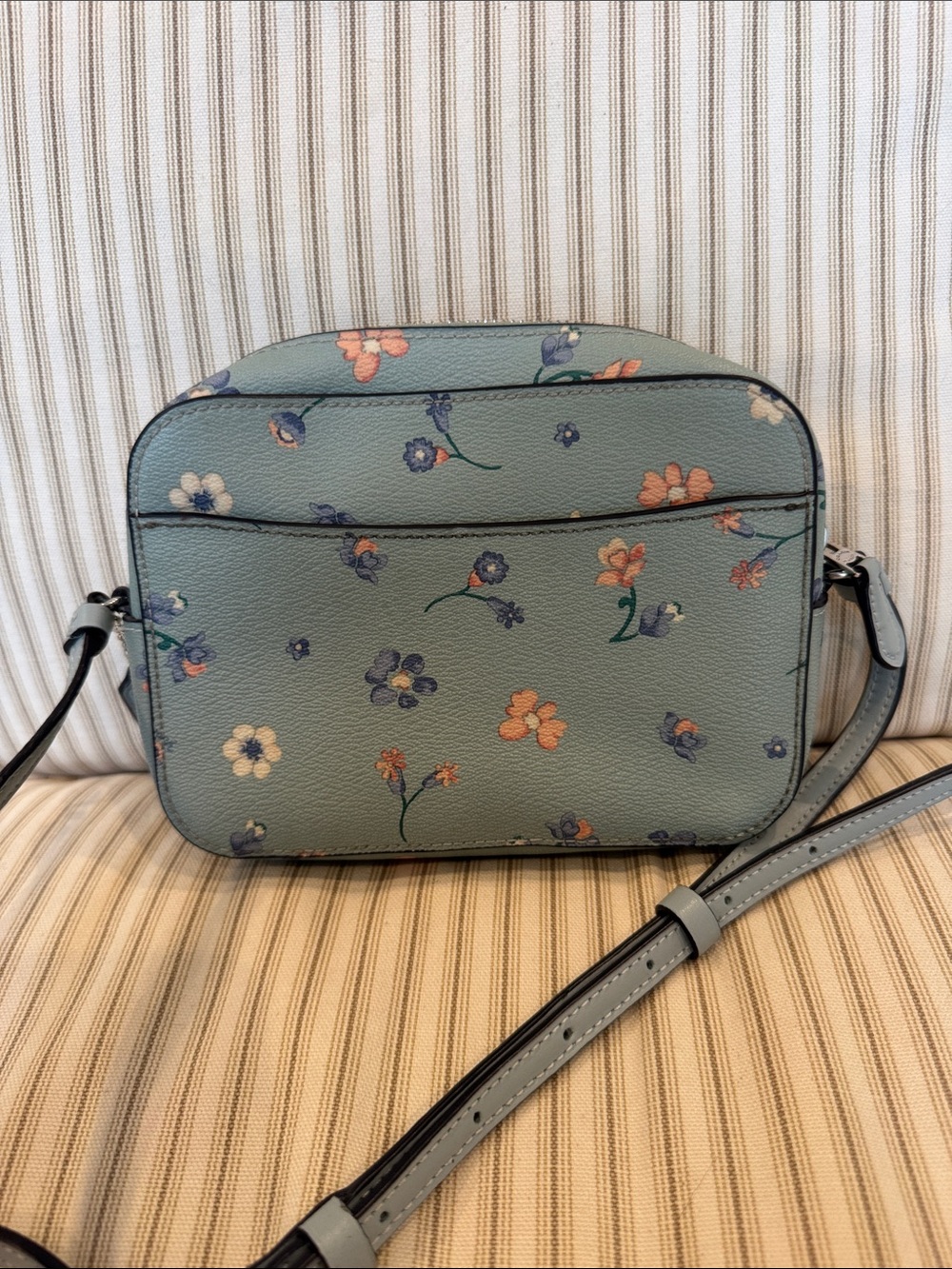Coach Jamie mini camera crossbody bag light blue mystical floral print - Picture 7 of 11